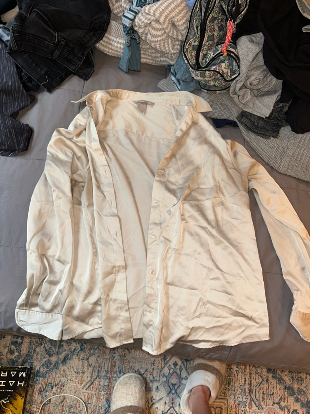 H&M Cream Button-Down Shirt